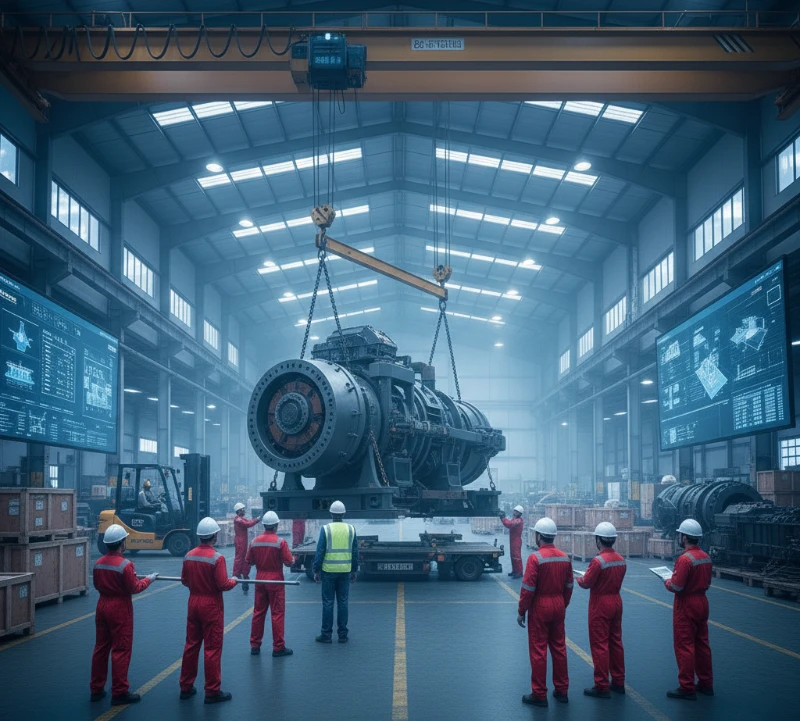 interne verhuizing van zware machines bij een projectverhuizing